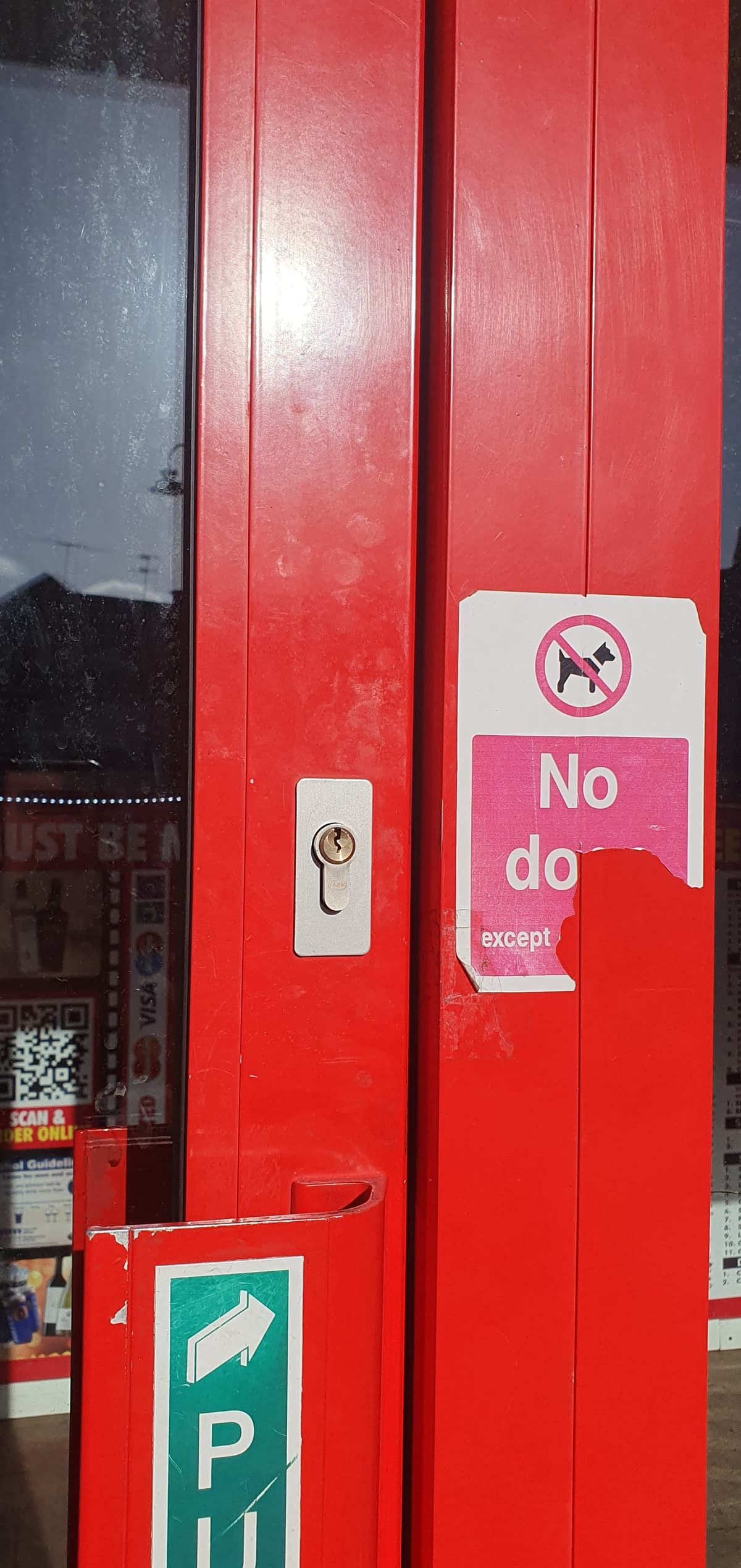 A commercial locked out door