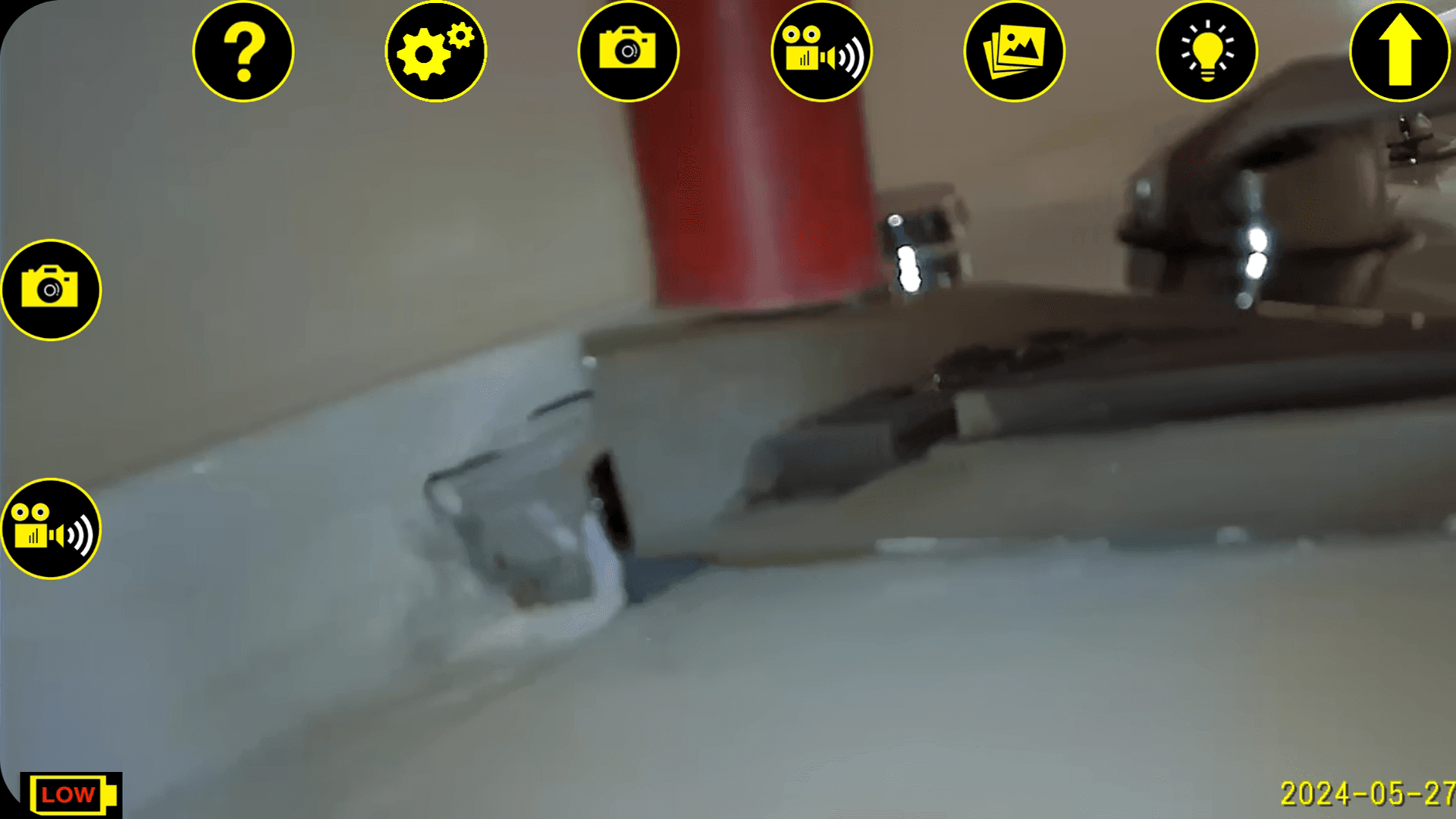 Cameras view of the rim cylinder mechanism, looking at the snib.